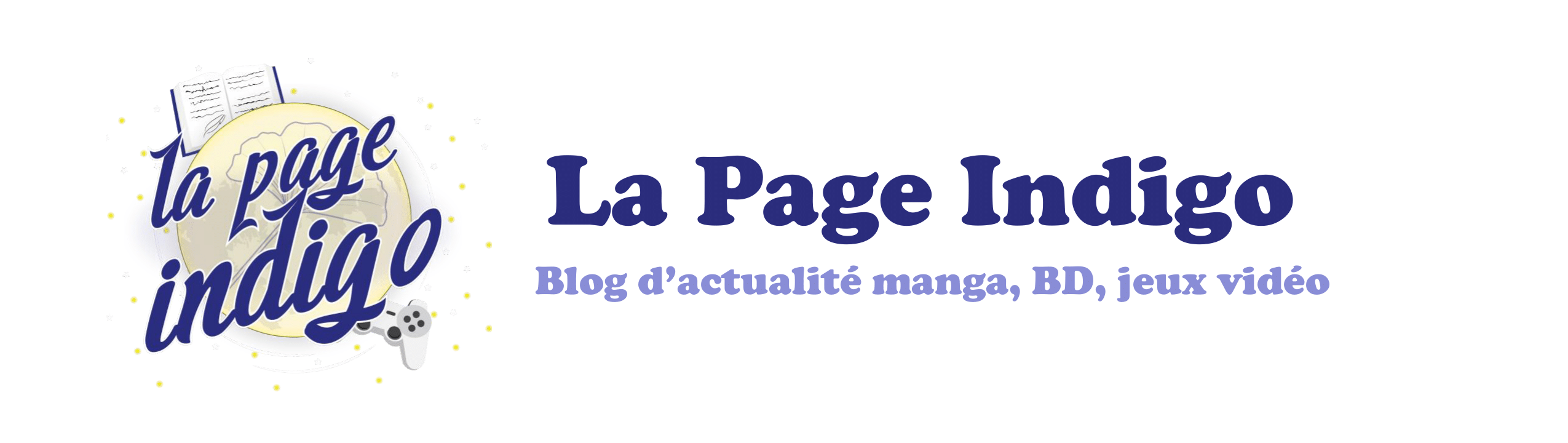 Logo de la page indigo pour la page d'accueil du blog d'actualité manga, romans, bd, jeux vidéo